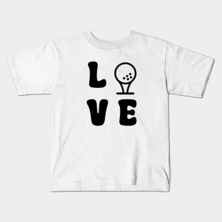 Love Golf Black Kids T-Shirt